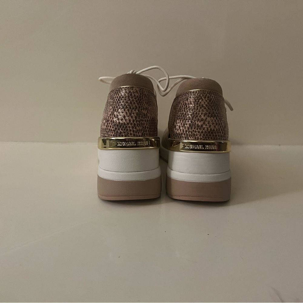 Michael Kors Gold and Tan Sneakers Size 8 - Picture 4 of 6